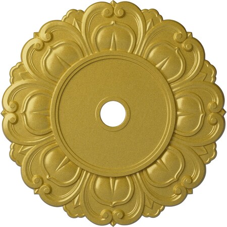 Ekena Millwork Angel Ceiling Medallion (Fits Canopies up to 15 3/4"), 32 1/4"OD x 3 5/8"ID x 1 1/8"P, Rich Gold CM32ANRGS